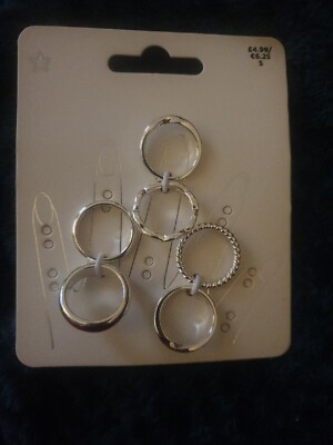 S/D CR SILVER TONE MULTI RING PACK SML SUPERDRUG☆ | eBay UK