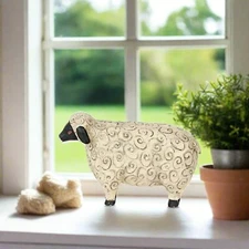 Primitive Farmhouse Folk Art 3.5" Sheep Figurine