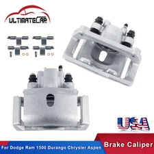 Set 2 Rear Brake Calipers w/ Brackets For Dodge Ram 1500 Durango Chrysler Aspen