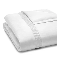 Hudson Park Collection 500TC Embroidered Geo Duvet Cover, Twin/Queen White