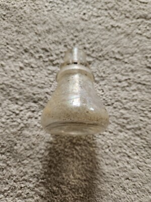 Buried Glass Antique Ink Bottle Triangular Irridescent From Dirt Exterior Thick