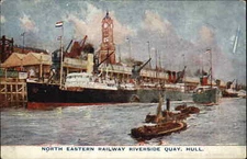 Hull England North Eastern Railway Riverside Quay Vintage Postcard