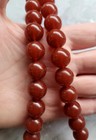 VINTAGE BEADED STATEMENT NECKLACE CHUNKY BROWN LUCITE BEADS & GOLD SWIRL ACCENTS — photo 6