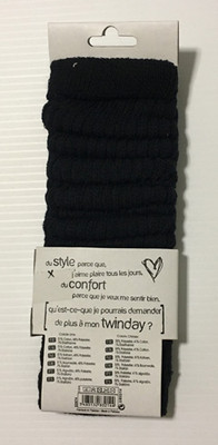 1 Pair Women Black Solid Color Cotton Leg Warmers NEW