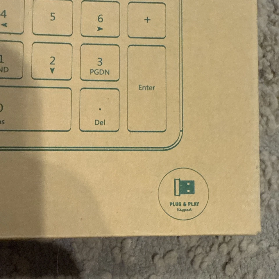 Jelly Comb Wireless Number Keypad NEW NIP NIB Plug & Play X001NUPK4X Black - Image 2 of 4