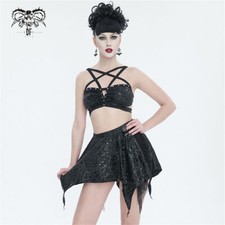 Devil Fashion Women Black Gothic Pentagram Straps Two-Piece Swimsuit