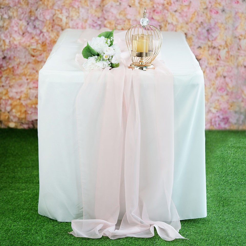 6 pcs 72-Inch Champagne Extra Long Premium Chiffon