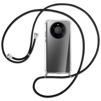 Handykette für Huawei Mate 40 Pro Plus schwarz Hülle mit Band Kordel