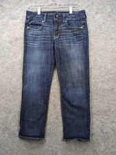 American Eagle Jeans Womens 6 Artist Crop Low Rise Stretch Dark Wash Denim