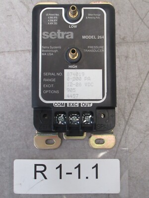 SETRA Systems Model 264 Druckwandler 0-500 PA  12-28VDC