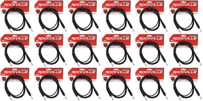 18 Rockville RCTR106B Black 6' 1/4'' TRS to 1/4'' TRS  Cable 100% Copper