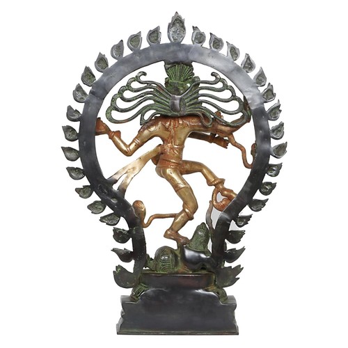 Brass Lord Shiva Dancing Nataraja Statue Handcrafted Antique Finish God Idol 21" - Picture 5 of 6