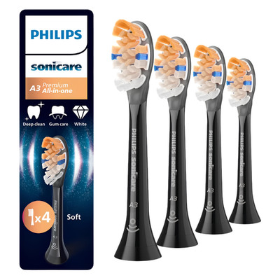Philips Sonicare A3 Premium All-in-One Bürstenköpfe HX9094/88 Schwarz 4 Stück