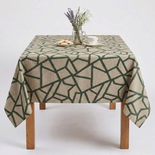 Sage Jacquard Wedding Tablecloth Triangle Polyester Dining Cover Custom