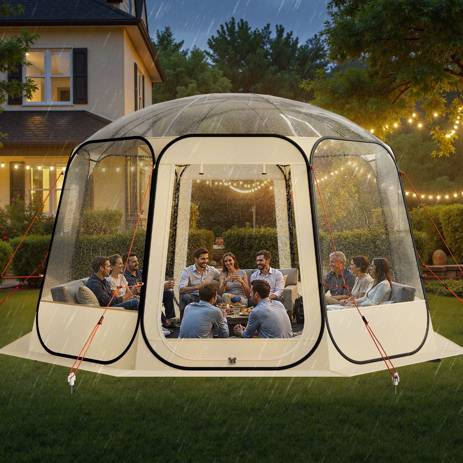 Uimoso Pop-Up Clear Bubble Tent 12'x11.1' WeatherProof 10-12 Person Instant Tent