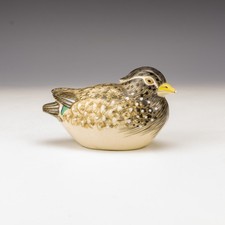 Antique Japanese Satsuma Pottery - Hand Painted Oriental Duck Figure