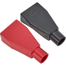 Speedway Motors Battery Terminal Protector Cover Kit, Red/Black