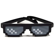Zesties Thug Life Pixelated Meme Sunglasses - Cool Funny One Size, Black