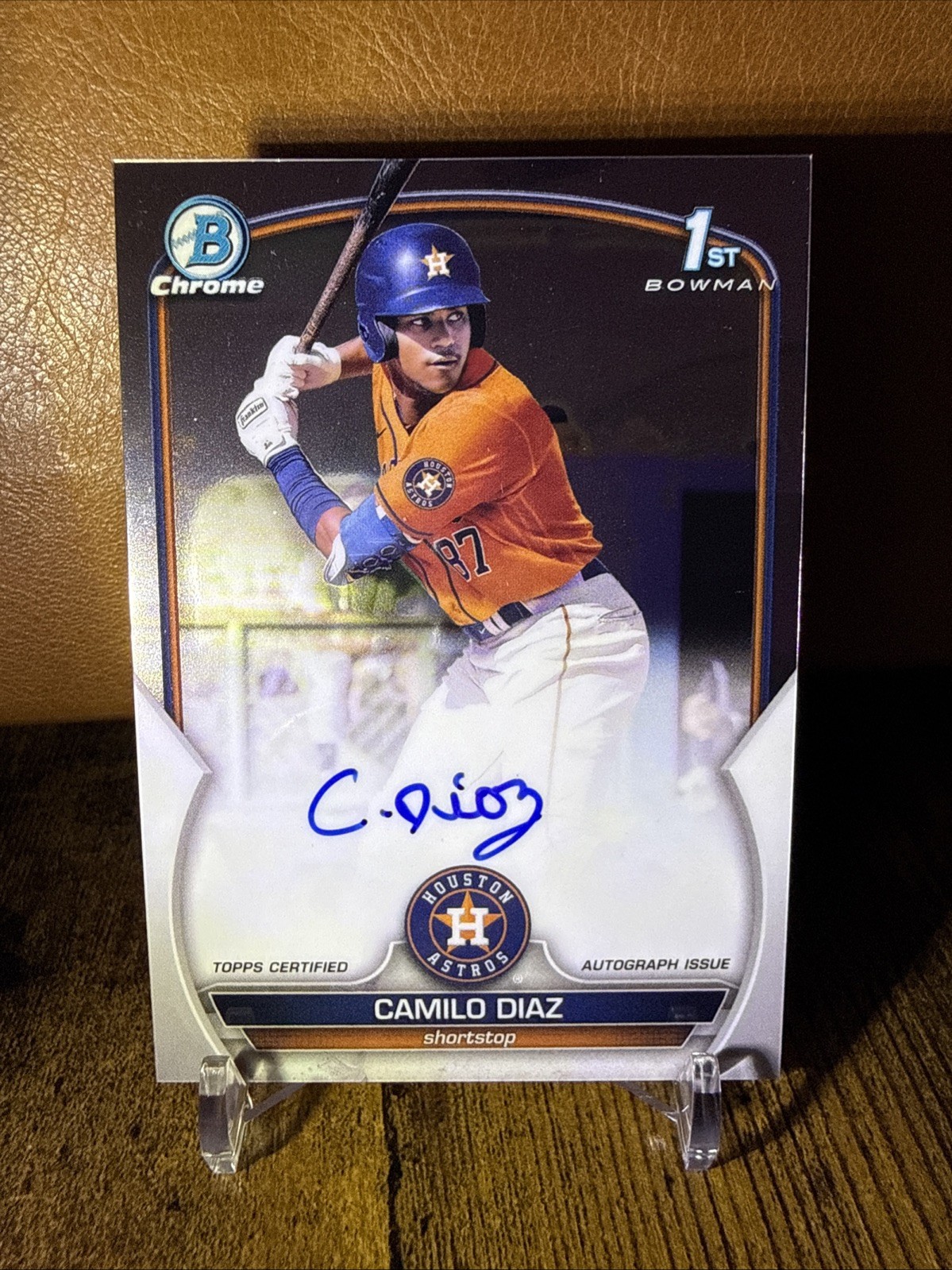 2023 Bowman Chrome Baseball Camilo Diaz Auto Base Astros #CPA-CD 1st Prospect