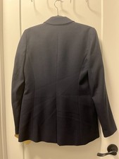 Theory Double Breasted Blazer Jacket Navy Blue Size 4 Gold Buttons Hollywood Stu