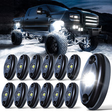 Ledmircy Led White Rock Lights 12Pcs For Off Road Truck Atv Suv Rzr Auto Car