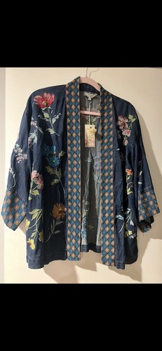$295 NWT Johnny Was Workshop Evangeline Tencel Cropped Kimono -Small Runs Large