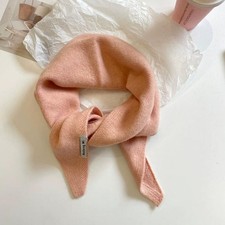 Image of Wool Knitted Triangular Scarf Warm Warm Shawl New Triangle Knit Scarves Winter