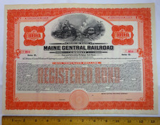 $1,000 MAINE CENTRAL RAILROAD Co 1915 GOLD BOND MORTGAGE CERTIFICATE SERIES C