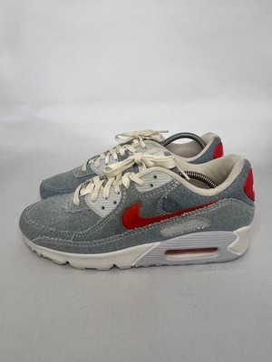 Nike Air Max 90 SE Denim Shoes DV2120 900 Blue Denim White Habanero Red Sz 9 Us