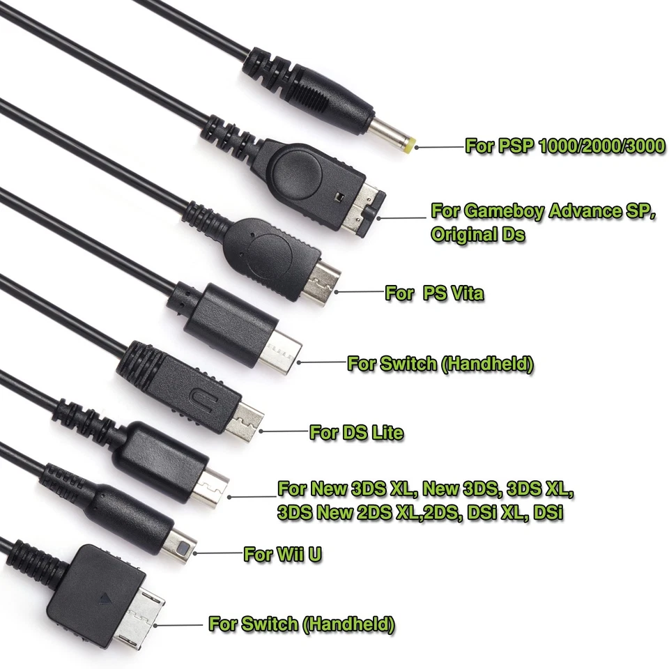 Mart Cobra - 8 in 1 Nintendo USB Charge Cable - DS 2DS 3DS Switch WiiU PSP [New] - Image 3 of 4
