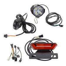 Kit Lumière LED pour Vélos Électriques 24V 48V Ebike Interrupteur Feu Arrièr