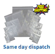 GRIP SEAL BAGS CLEAR SELF RESEALABLE POLYTHENE POLY PLASTIC ZIP LOCK ALL SIZES