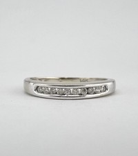 Designer 14k White Gold 0.15ct Diamond Stacking Wedding Half Eternity Band Ring