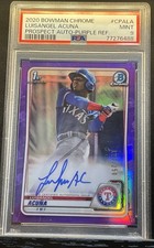 Luisangel Acuna 1st Bowman Chrome Auto Purple PSA 9 🔥