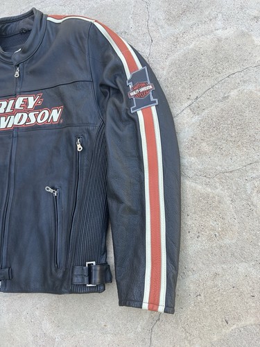 Harley Davidson Torque Black Leather Jacket 98114-06VM Racing Cafe Men’s L - Picture 9 of 11