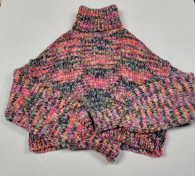 Wild Fable Multicolor Cropped Knit Turtleneck Sweater Women's Size XS