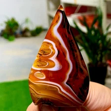 97G Natural red sardonyx striped agate crystal mineral teardrop shape Healing