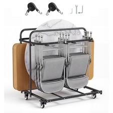 VEVOR Folding Table and Chair Rack Cart 400lbs Capacity for 14 Chairs & 5 Tables