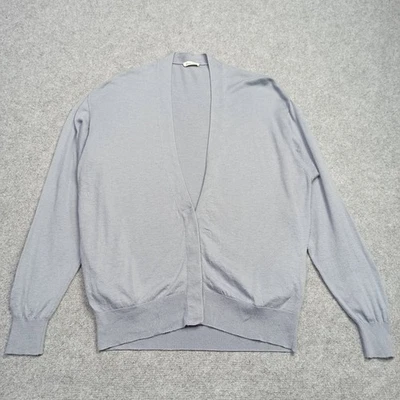 American-Vintage Femmes Surdimensionné Cardigan Taille XS-S Grisâtre Bleu Merino - Photo 1/4