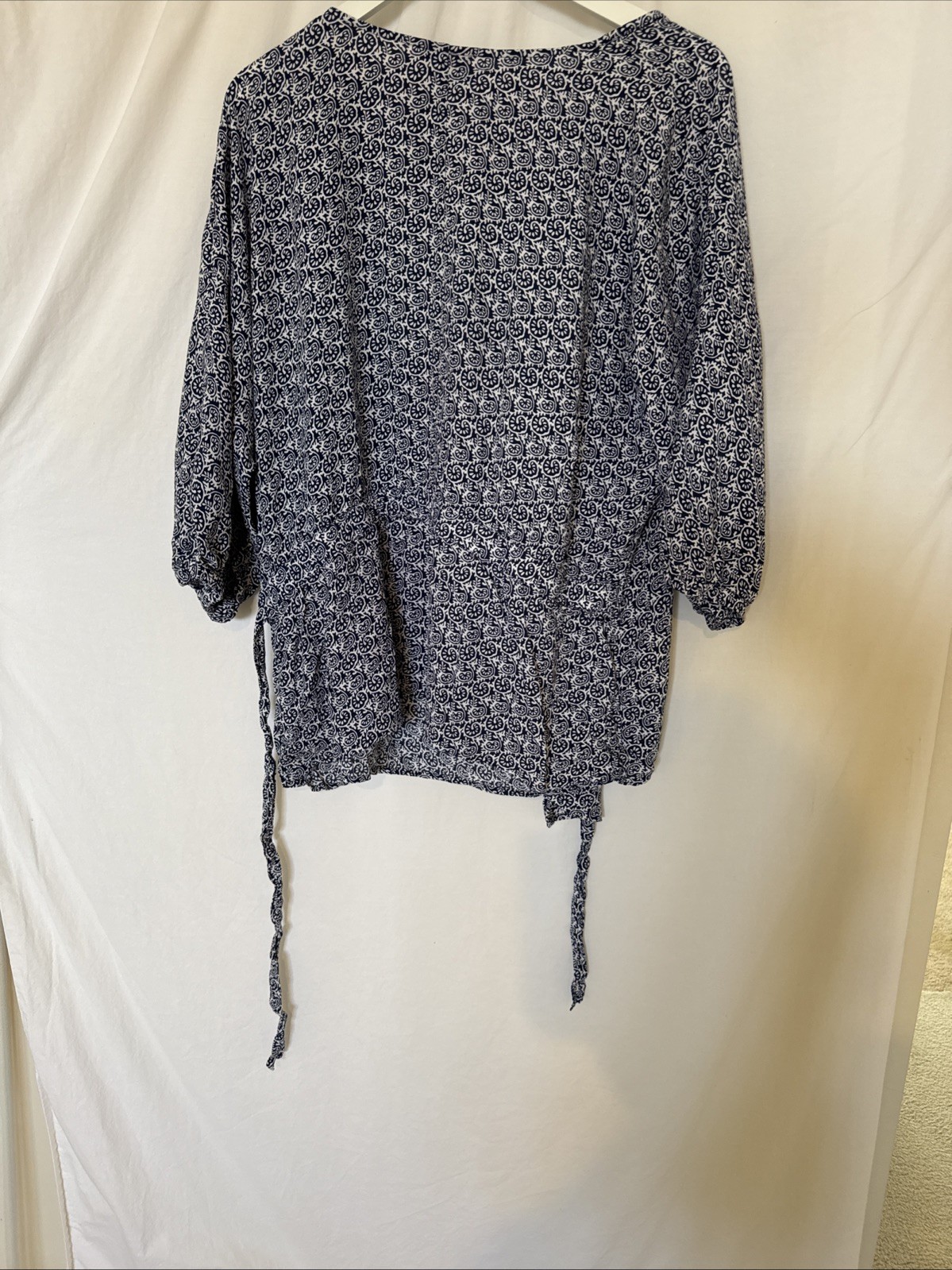 Talbots 2X Wrap Blouse Patterned Short Sleeve Bal… - image 11