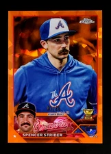 2023 Topps Chrome Sapphire Edition Orange /25 Spencer Strider Variation SSP #602