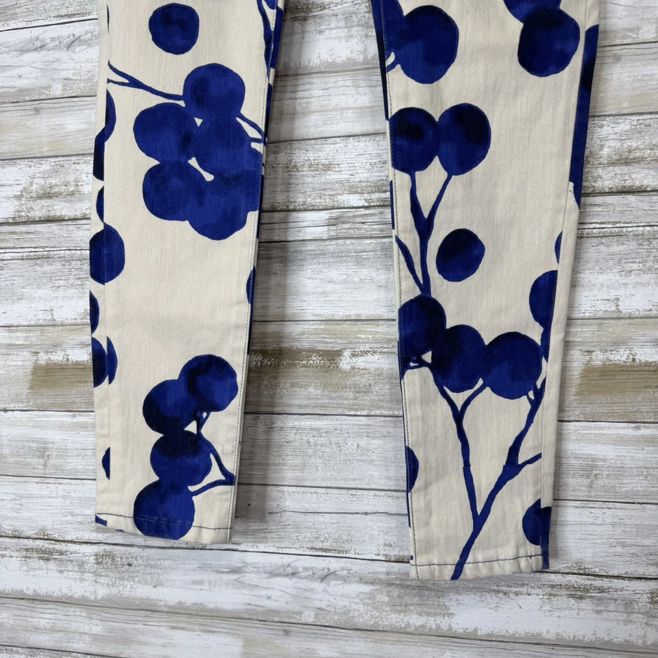 Pantalones ajustados Maison Scotch Le Voyage para mujer blancos/azules talla 27 Foto 2 de 4