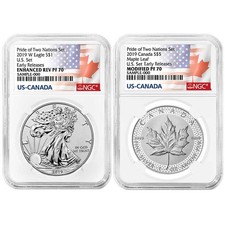 2019 Pride Of Two Nations 2pc Set U.s. Set Ngc Pf70 Er Flags Label