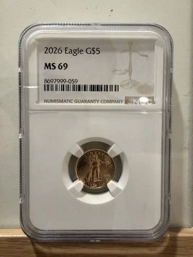 2026 $5 Gold Eagle NGC MS69 1/10 oz American Gold Eagle Brilliant UNC