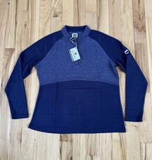 Footjoy Heather Block Half Zip Mid Layer Navy Blue Pullover Women s XL NWT