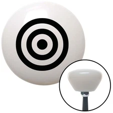 Black Bulls Eye White Retro Shift Knob w/ M16x1.5 Insert Shifter Auto Manual