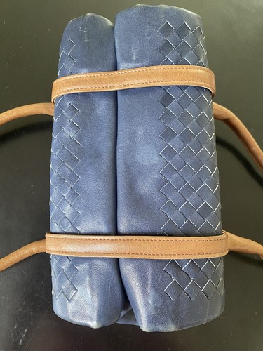 Bottega Veneta Intrecciato Blue Leather Mini Baguette Vintage Bag On Sale! - Picture 4 of 15