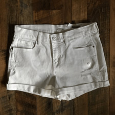 Old Navy Shorts Size 8 White jean distressed New with tags cuffed high rise Ez 