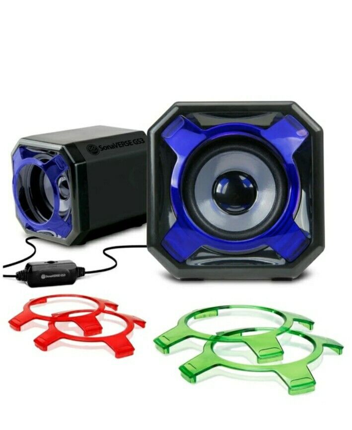 GOgroove SonaVERSE GS3 USB Computer Speakers with Interchangeable Grills 