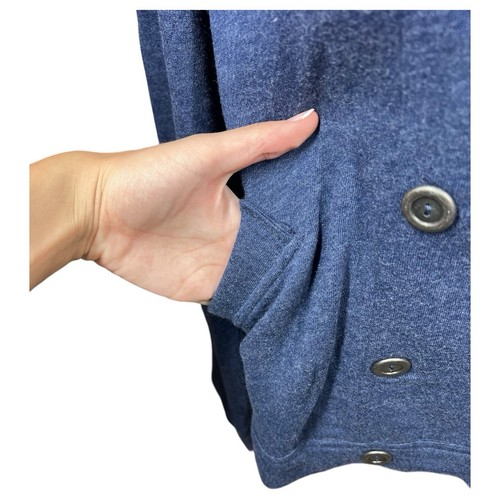 Sudadera Tresics Doble Pecho Abotonada Cuello Punta Manga Larga Azul L - Imagen 3 de 10